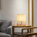 DecorBites™ Creative Nordic Wooden Table Lamp with LED Light and Linen Lampshade