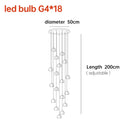 DecorBites™ Crystal Ball Chandelier: Long Adjustable Staircase Pendant Light perfect for Home & Restaurant