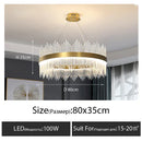 DecorBites™ Crystal LED Chandelier: Luxury Dimmable Pendant Light for Bedroom, Living, Dining Room