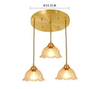DecorBites™ Cracked Glass Copper Wooden Pendant Light for Home Indoor Living Room
