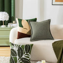 DecorBites™ Green Embroidered Tufted Cushion Cover - Modern Minimalism Art Design