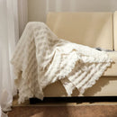 DecorBites™ Knitted Waffle Blanket Throw - Multi-Season Sofa Cover, Bedspread, and Nap Bed End Towel