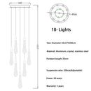 DecorBites™ Crystal LED Chandelier: Modern Loft Art Pendant Lighting for Restaurant, Bar, Staircase
