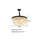 Elegant gold & black crystal round ceiling chandelier dining room