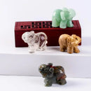 Hand Carved Gemstone Elephant Figurine, Natural Stone, Amethyst, Mini Animal Statue, Crystal Craft Chakra Meditation, Home Decor