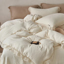 DecorBites™ Lace Edge Cotton Bedding Set for Soft Skin with Duvet, Sheets, and Pillowcases