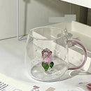 DecorBites™ 3D Rose Stemware Wine Glass, Champagne Flute - Lovely Gift Home Decor