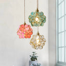 DecorBites™ Glass Petal Pendant Light: Handmade Modern Flower Stained Lamp for Bedroom & Living Room