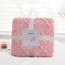 DecorBites™ Cozy Jacquard Plush Blanket: Soft Winter Sofa Throw, Office Travel Nap Shawl