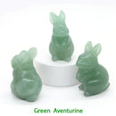 1.5" Elf Rabbit Natural Crystal Amethyst Quartz Agate Bunny Animal Craft Figurines Stone Carving Healing Reiki Home Decor Gift