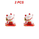 2~20PCS Wealth Waving Cat Chinese Lucky Cat Beckoning Solar Powered Small Size Crafts Home Desktop Ornaments Car Decoration
