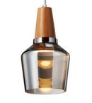 DecorBites™ Glass Lampshade Pendant Light, Wooden Hanging Suspension, Retro American Design