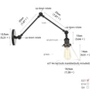 DecorBites™ Industrial Loft Swing Arm Wall Sconce Clear Glass Pull Chain Switch Bedside Lamp