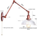 DecorBites™ Adjustable Glass Swing Arm LED Wall Sconce with Pull Chain Switch