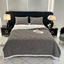 DecorBites™ Double Layered Flannel Arch Jacquard Plush Blanket - Warm & Cozy Coral Fleece Quilt