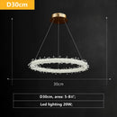DecorBites™ Luxe Crystal Circle LED Pendant Light - Dimmable Art Deco Style
