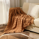 DecorBites™ Knitted Waffle Blanket Throw - Multi-Season Sofa Cover, Bedspread, and Nap Bed End Towel