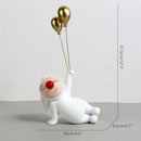 DecorBites™ Clown Bust Sculpture: Golden Candy/Key Tray Kids Balloons Figurine Decor