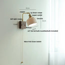 DecorBites™ Globe Ceramic LED Wall Lights Walnut Wood Sconce Rotatable Bedside Lamp