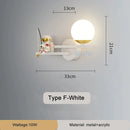 DecorBites™ Astronaut Wall Lamp: Gold White Black Bedroom Decor Resin Wall Mount Light