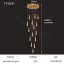DecorBites™ Gold Crystal Chandelier for Modern Living, Dining & Stair Lighting