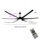 DecorBites™ 100" Large Ceiling Fan with Light, DC Motor, Reverse Blades, Stainless Steel Finish