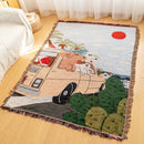 DecorBites™ Knitted Tapestry Sofa Blanket - Light Luxury Decorative Blanket for Living Room, Nap Bedspread, Picnic, Camping Mat