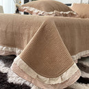 DecorBites™ Lace Ruffles Quilted Bedspread Set with Pillowcases Queen Size