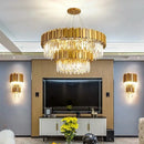 DecorBites™ Golden Crystal Chandelier LED Lighting for Dinning Room