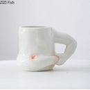 DecorBites™ Creative Pinch Belly Ceramic Cup Set for Dining Table Coffee Milk Tea Juice