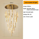 DecorBites™ Gold Chrome Steel Crystal Pendant Lights with Dimmable LED for Villa Stair