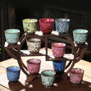DecorBites™ Japanese Kiln Transformation Ceramic Tea Cup Espresso Coffee Mug Pottery Kung Fu Teacup