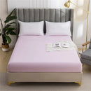 DecorBites™ Brushed Fitted Mattress Cover with Deep Pockets – European Skin-Friendly, Durable Solid Bedding