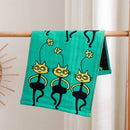 DecorBites™ Kids Cartoon Face Towels - Set of 3 | Cats Print | 100% Cotton | 25*50cm