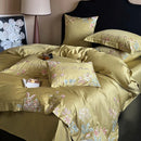 DecorBites™ Cotton Flowers Embroidery Bedding Set: Full Queen King Sizes