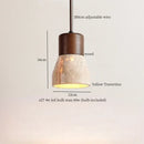 Rustic wood and yellow travertine led hanging lamps for dining room