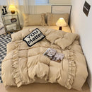 DecorBites™ Lace Patchwork Duvet Cover Set, Soft Microfiber, Full Queen Size Bed Linen Pillowcase