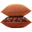 DecorBites™ Embroidered Geometry Pillow Case | Brick Red Retro Design | Sofa Cushion Cover