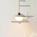 DecorBites™ Globe LED Pendant Light Yellow Travertine Stone White Glass Adjust Hang Lamp