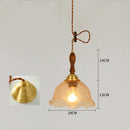 DecorBites™ Cracked Glass Copper Wooden Pendant Light for Home Indoor Living Room