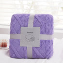 DecorBites™ Cozy Jacquard Plush Blanket: Soft Winter Sofa Throw, Office Travel Nap Shawl