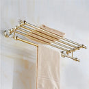 DecorBites™ Crystal Bathroom Towel Rack: European Style Hardware Bath Organizer