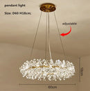 DecorBites™ Crystal Flower Chandelier: Modern Nordic Luxury LED Ceiling Lamp for Living Room