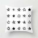 DecorBites™ Heart Stripe Pillow Cases | Black & White Polyester Cushion Covers