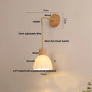 DecorBites™ Adjustable LED Wall Light Fixture with Ceramic Wood Base for Home Decor