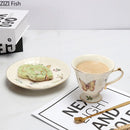 DecorBites™ Butterfly Gold Ceramic Cup & Saucer Set