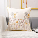 DecorBites™ 3D Pink Flower Farmhouse Style Cushion Cover 45x45cm - Embroidered Sofa, Bed, Living Room