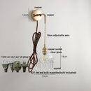 DecorBites™ Adjustable LED Wall Light Clear Glass Copper Bedside Lamp