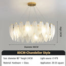 DecorBites™ Glass Feather Chandelier: Luxury Art Decor Ceiling Chandelier for Living Dining Room