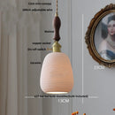 DecorBites™ LED Rose Flower Pendant Lamp Ceramic Wood Nordic Modern Hanging Light